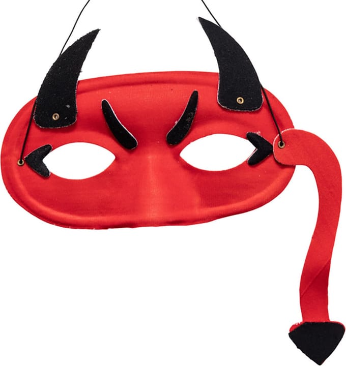 Carnival Toys Verkleedmasker Duivel Textiel Rood/zwart One-size