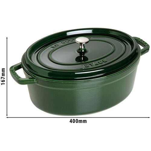 STAUB LA COCOTTE - Kookpot - Ovaal - 330mm - Gietijzer - Basilicumgroen