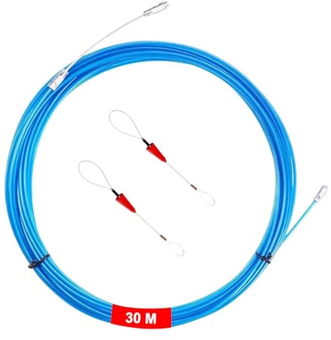 30 m Kabeltrekhulp - Polyester Intrekdraad voor Glasvezel en Huishoudelijke Stroom