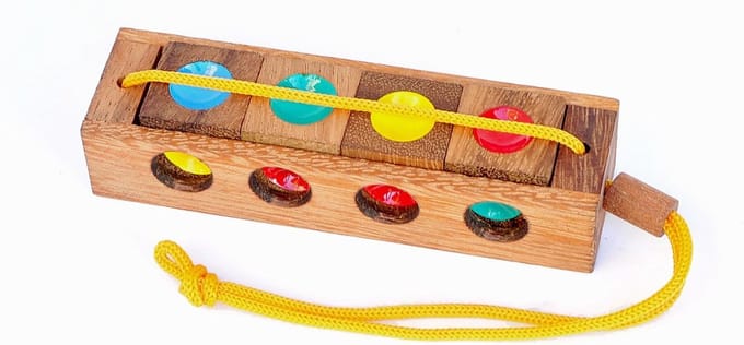 Houten Puzzel - Hersenkraker - Logisch Denken - Drie Puzzels - 3x3x10 cm