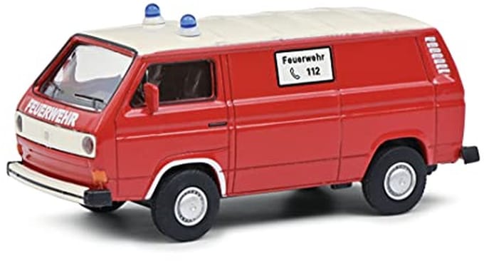 VW T3 Brandweerkastwagen Modelauto 1:64 Rood/Wit