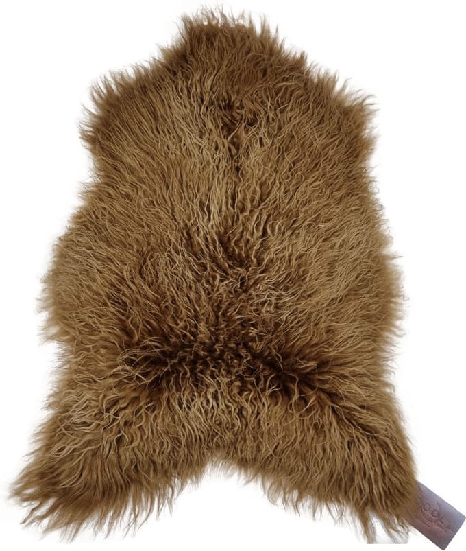 WOOOL Schapenvacht - IJslands Rusty Brown CURLY M (100x55cm) 100% Echt - Vloerkleed - Krul
