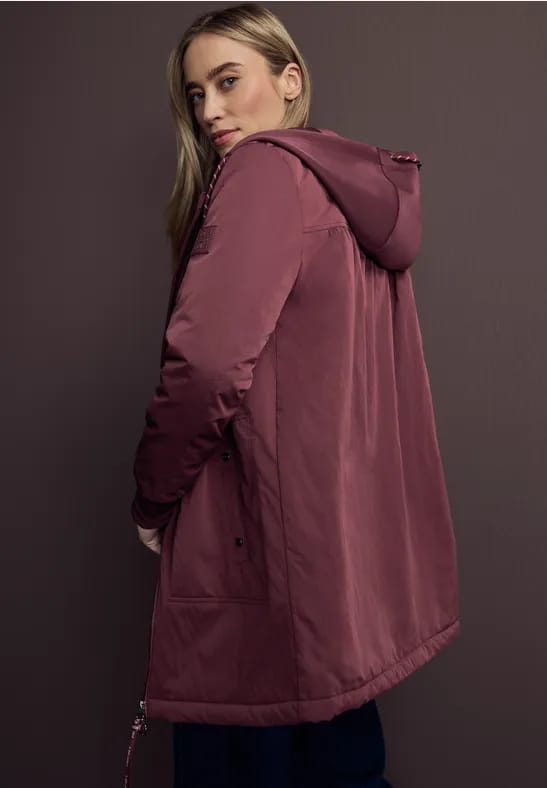 Lange blouson met capuchon