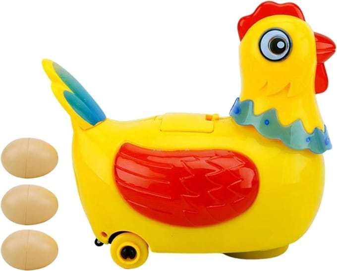 Muzikale Kip - Speelgoed Kip - Interactief Spelen - Legt Eieren - 16 cm - Geel