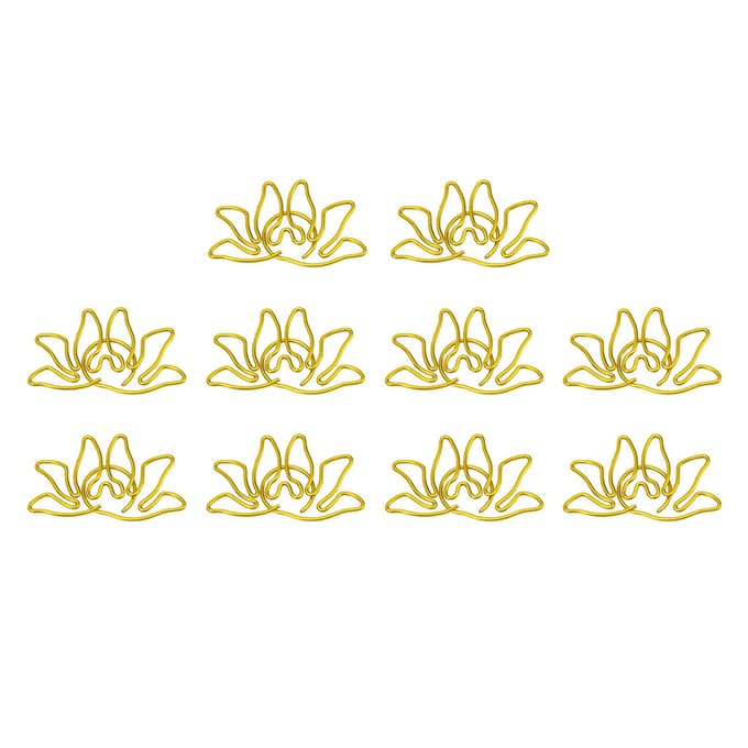 100 stuks Vormige Paperclips Bloemvorm Metaal Draagbare Kantoorklips voor Bestand Classificatie Document yellow