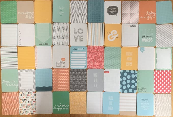 Project Life: Jade 50st 3''x4'' journalings cards (380040A)