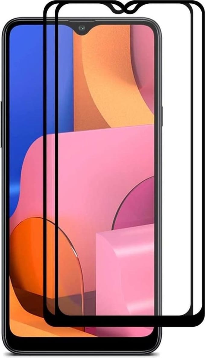 Volledige dekking Screenprotector Glas - Tempered Glass Screen Protector Geschikt voor: Samsung Galaxy A01- - 2x