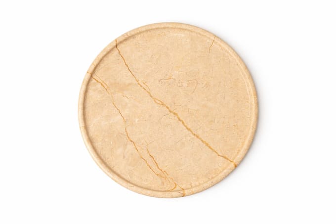 Marmoree - Marmeren Tray - Dienblad - Rond - Natuursteen - Beige - 30cm