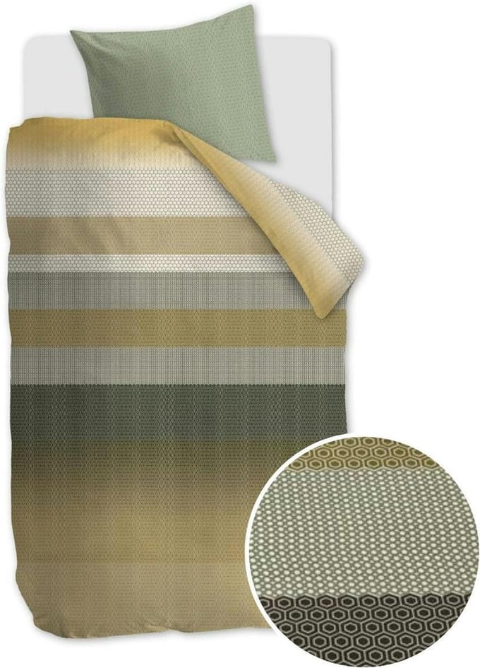 Beddinghouse Theo dekbedovertrek - Eenpersoons - 140x200/220 - Groen
