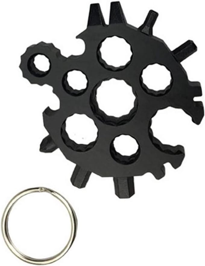 Multitool Sleutel - 20 In 1 Tool - Reparatie en Onderhoud - Compact Sneeuwvlok Design - 6.5 cm - Zwart