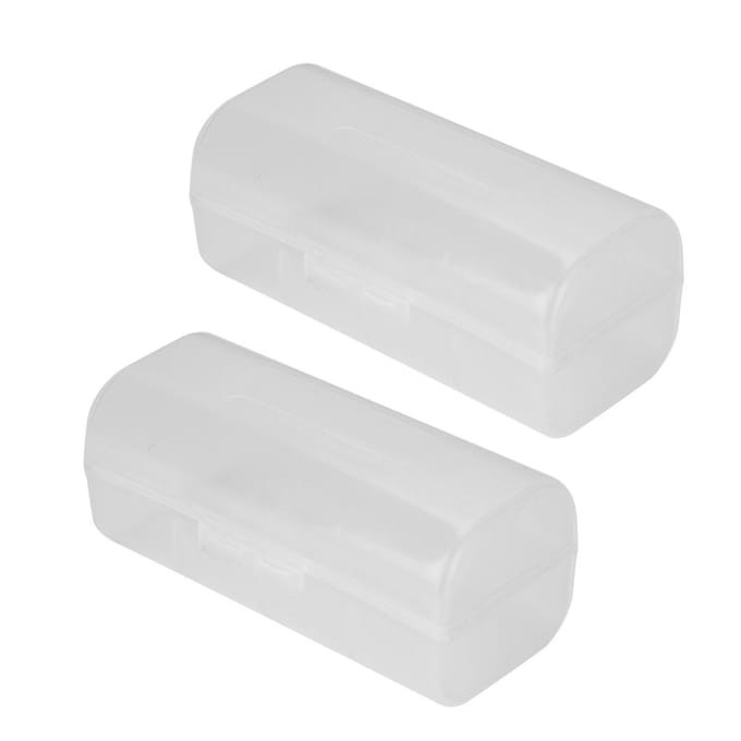2 STUKS 26650 Batterij Opbergdoos Case Houder Waterdicht Batterij Beschermhoes white