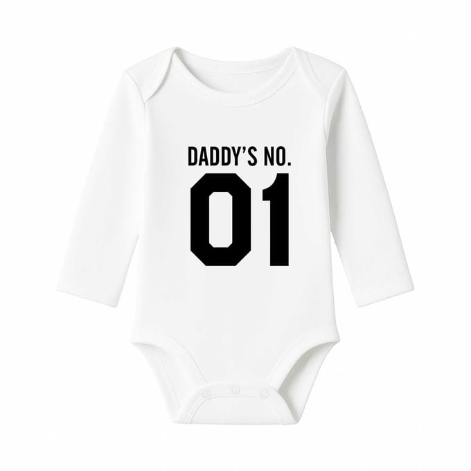 Romper Daddy's no. 1 - wit - lange mouw