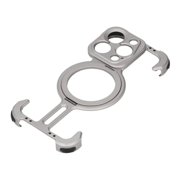 Telefoon Frameloze Hoes met Standaard Schokbestendig Magnetisch Ultra Dun 17mm Draad Beschermhoes voor IOS gray
