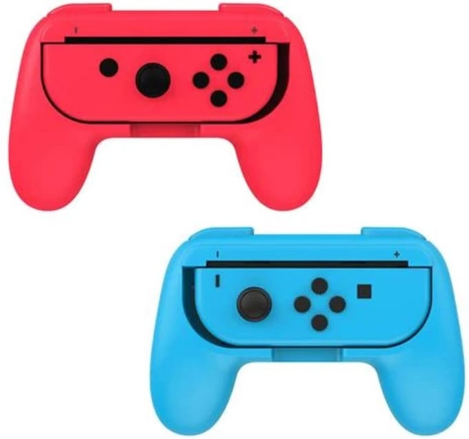 Dobe - Controller Grip Set (2 stuks) Rood & Blauw