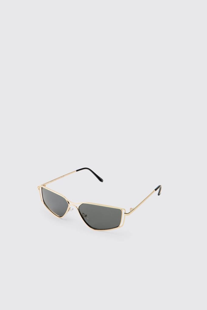 Vintage Draadmontuur Geometrische Zonnebril | Gold