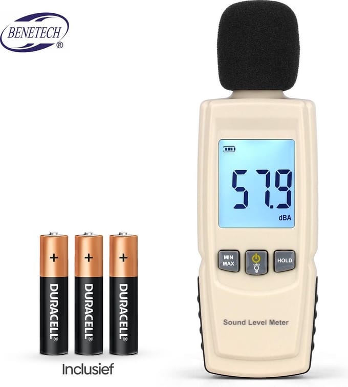 Benetech Decibelmeter - Incl. Batterijen - Geluidsmeter - Db Meter - 30 tot 130 Db - Digitaal