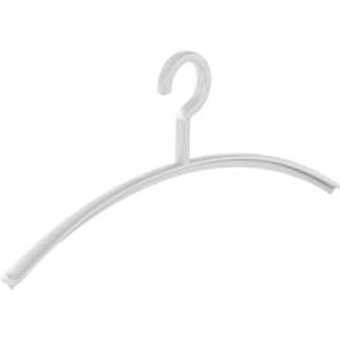 Kleerhanger - Kunststof - L 450 mm - vuilafstotend oppervlak - wit – 10 stuks