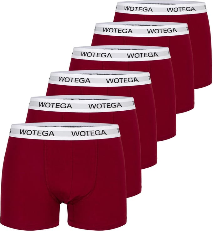 WOTEGA Heren Boxershort Joe – Katoen Stretch – Rood – Elastische tailleband – 6-pack