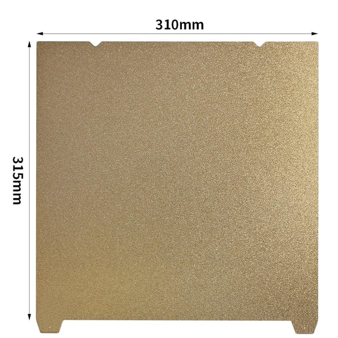 Feuille PEI 3D Lit d'impression Flexible Amovible Acier à ressort Surface de construction 315x310mm Compatible avec or