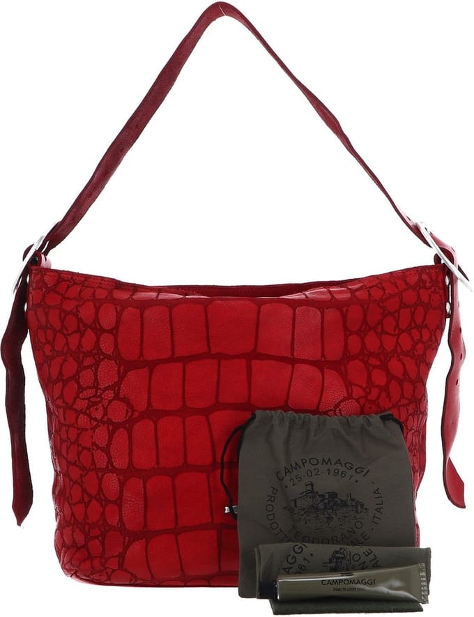 CAMPOMAGGI Leren Schoudertas Centaurus Shopping Bag Rosso Rood