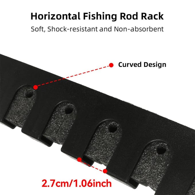 1 Paar Horizontaal Visserijhengelrek Wandmontage Visserijhengelhouder voor Garage en Boot blauw