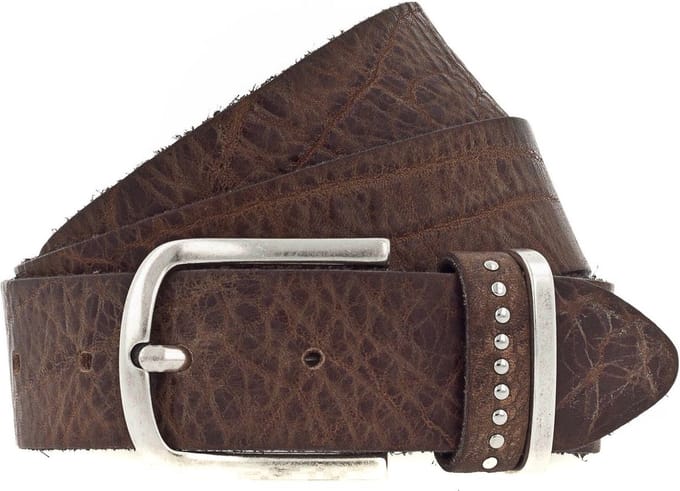 b.belt Leren riem Cleo Belt W80 Grau Taupe grijs