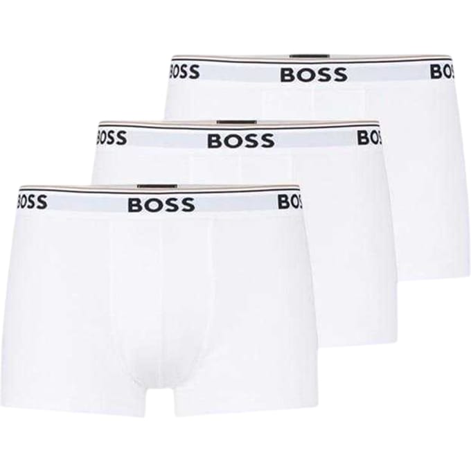 Boss Heren Bodywear Logo Boxershorts (Set van 3) (Wit)