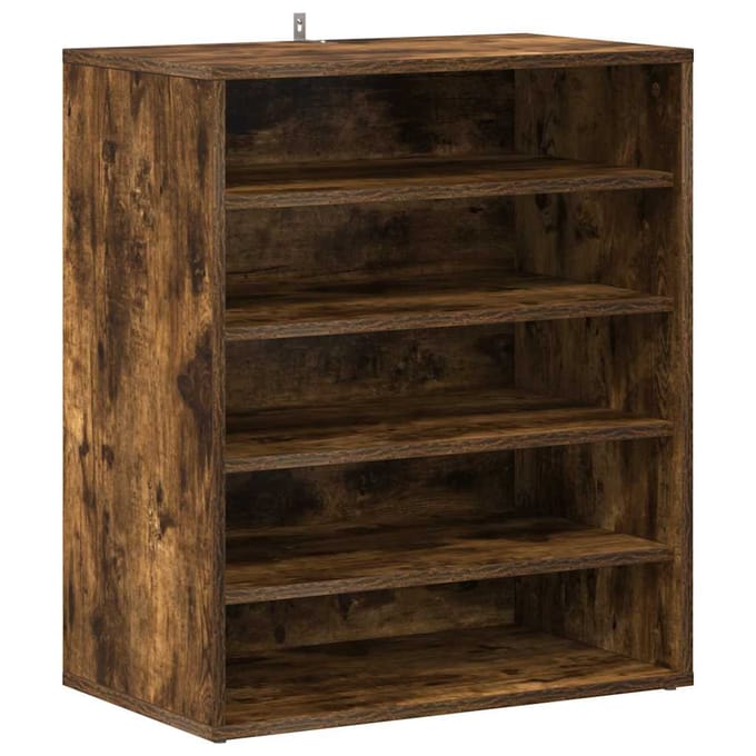 vidaXL - Schoenenkast - 60x35x70 - cm - bewerkt - hout - gerookt - eikenkleurig