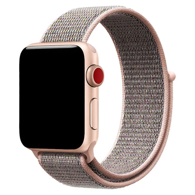 2+1 | Apple Watch Bandje Flyne - Geweven - Nylon - Pink Sand