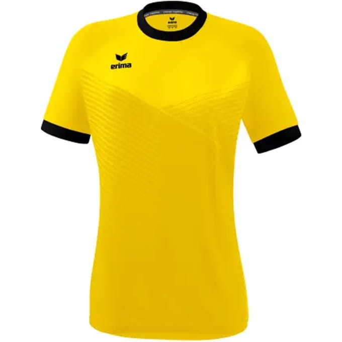 Erima Mantua Shirt Korte Mouw Dames - Zwart / Geel | Maat: 34