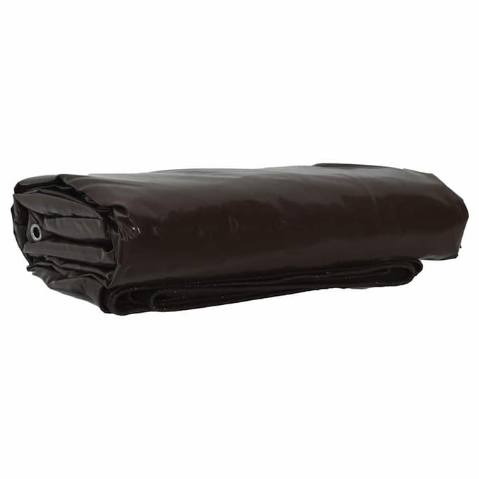 vidaXL - Zeil - 650g - / - m² - Bruin - 2 - x - 3 - m - Canvas - met - PVC-coating