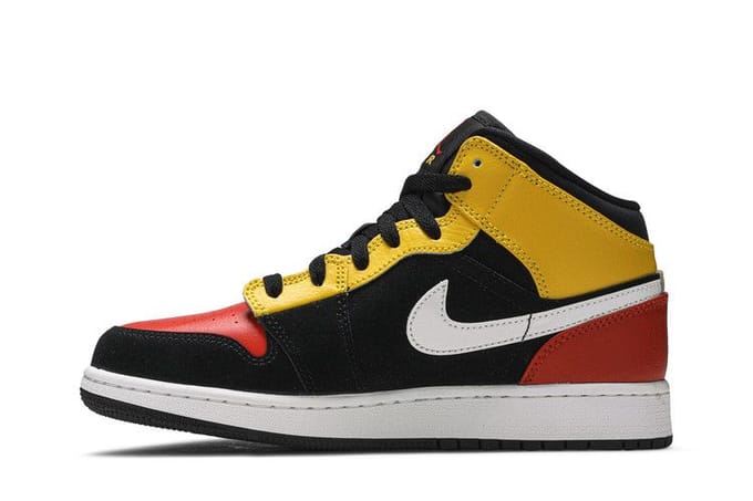 Jordan 1 Mid Zwart Amarillo Team Oranje (GS) 36.5 black