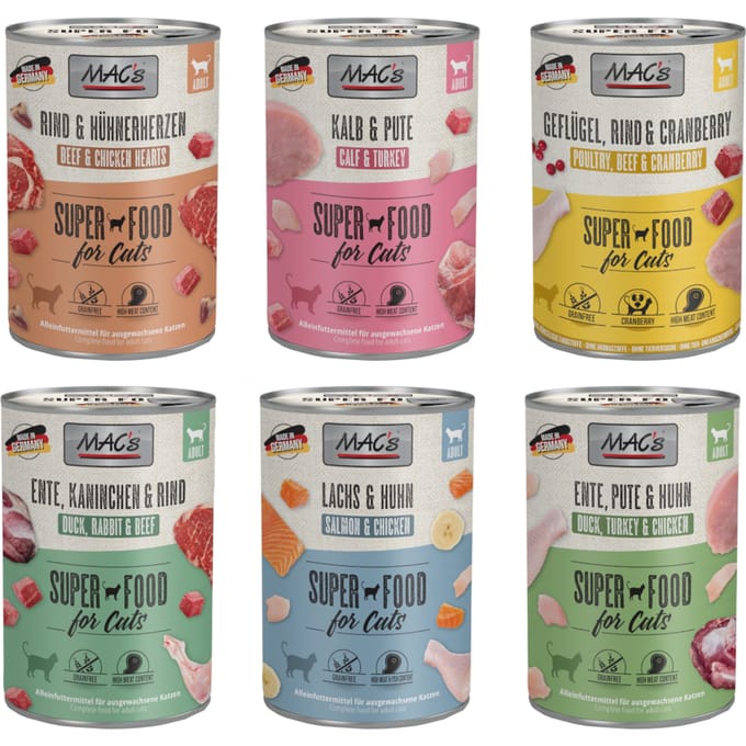 MAC's Cat Kattenvoer Probeerpakket - Voordeelpakket: 24 x 400 g Mix (6 Soorten)
