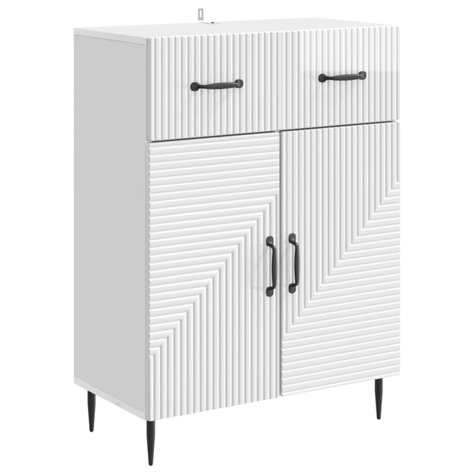 vidaXL - Dressoir - Hoogglans - Wit - 66 - x - 34,5 - x - 89,5 - cm - Bewerkt - hout