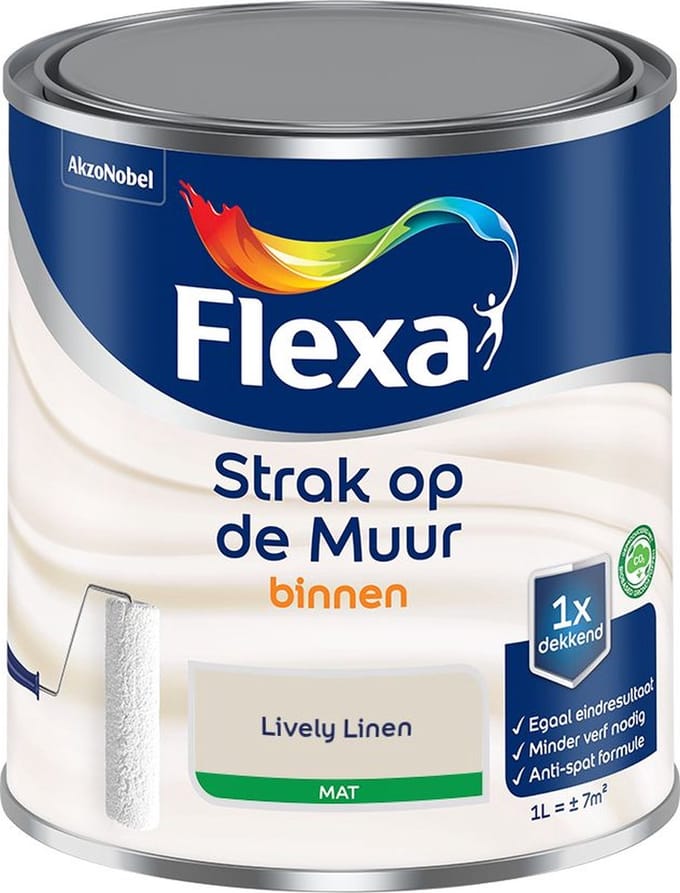 Flexa - Strak Op De Muur Binnen Mat - Lively Linen - Mengverf - 1 L
