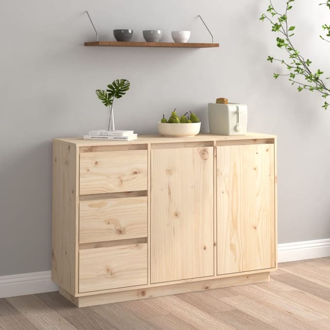 vidaXL - Dressoir - 111x34x75 - cm - massief - grenenhout