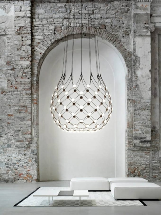 Luceplan Mesh Wireless hanglamp, Ø 100 cm, 5 m, Bluetooth