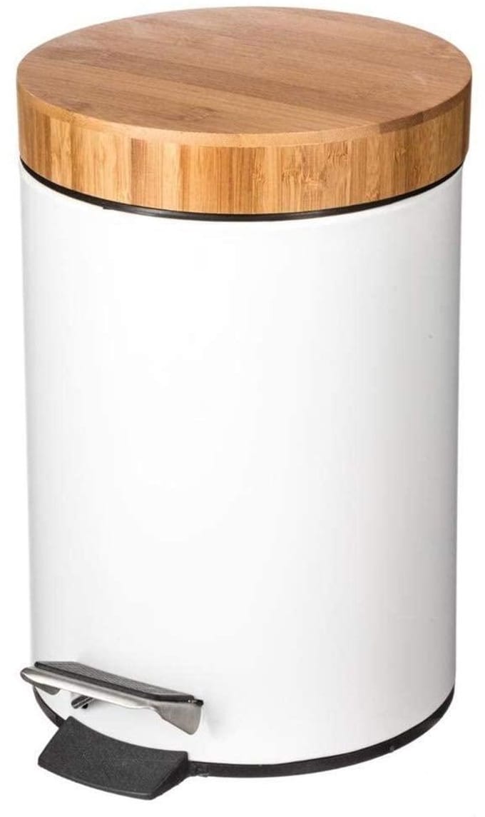 Eazy Living Claudiaanse afvalemmer, 3 l, bamboe, wit