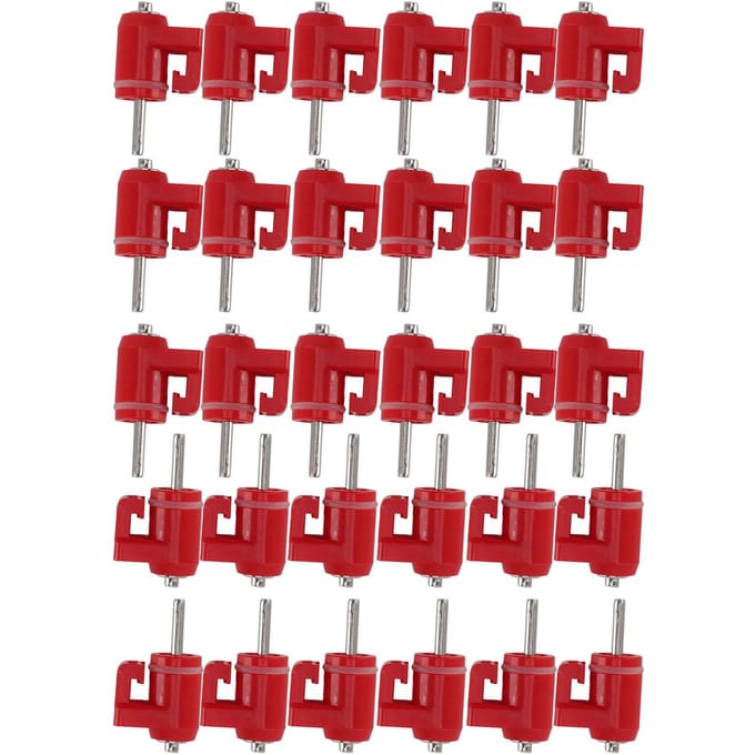 30 Stuks Kippennipel Waterer Pluimvee Waternippel Drinker Buitenaccessoires Rode Kop Fijne Nagel red