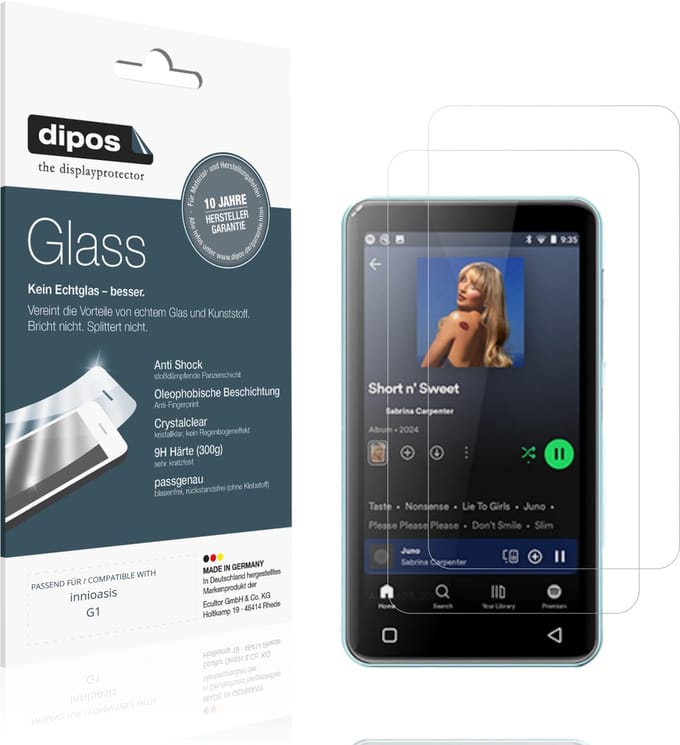 dipos – 2x Pantserfolie geschikt voor innioasis G1 | 9H Screenprotector