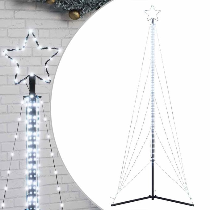 vidaXL - LED-kerstboom - 525 - LEDs - koud - wit - 302 - cm