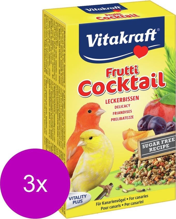 Vitakraft Kanarie Fruit-Cocktail - Vogelsnack - 3 x 200 g