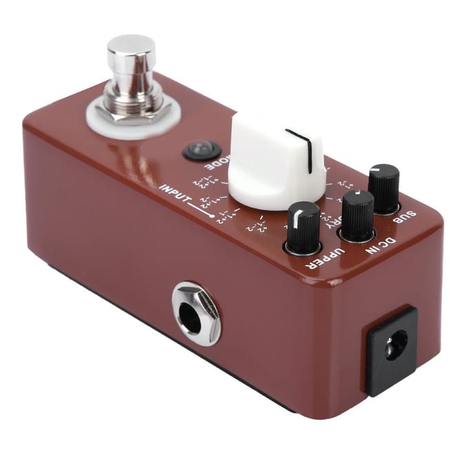 DC 9V 128mA Volledig Metalen Behuizing Mini Octaaf Gitaar Effectpedaal 11 Octaaf Modi True Bypass brown
