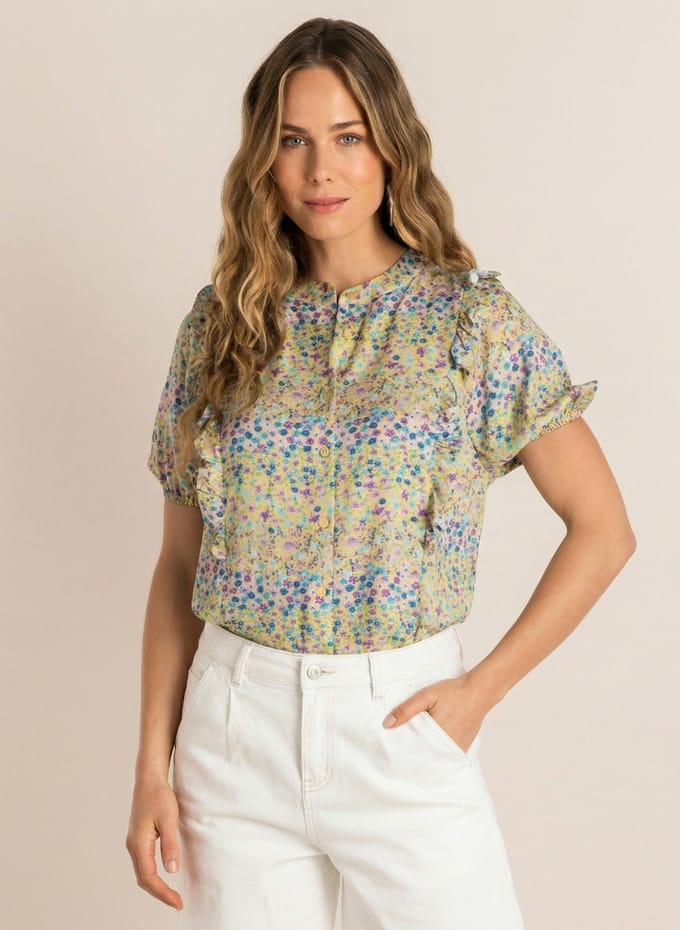 IVY BEAU Pleun Tops - Sand/Multi-Colour - maat 36