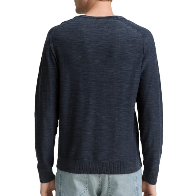 Tom Tailor - Ronde hals Trui - Mannen - M - Blauw - Katoen - 1048005