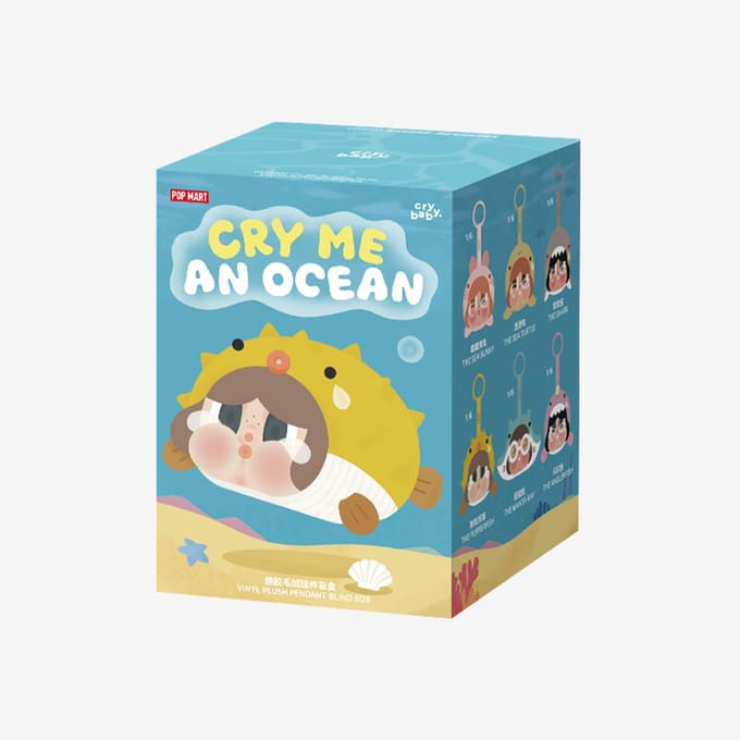 POP MART CRYBABY Cry Me An Ocean Serie - Vinyl Pluche Hanger Blind Box blue