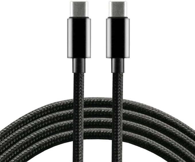 USB-C naar USB-C kabel 60 Watt 1 meter zwart