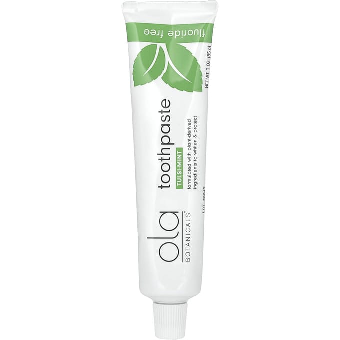 Dr. Mercola, Ola Botanicals, dentifrice sans fluor, menthe tulsi, 85 g (85 g) white