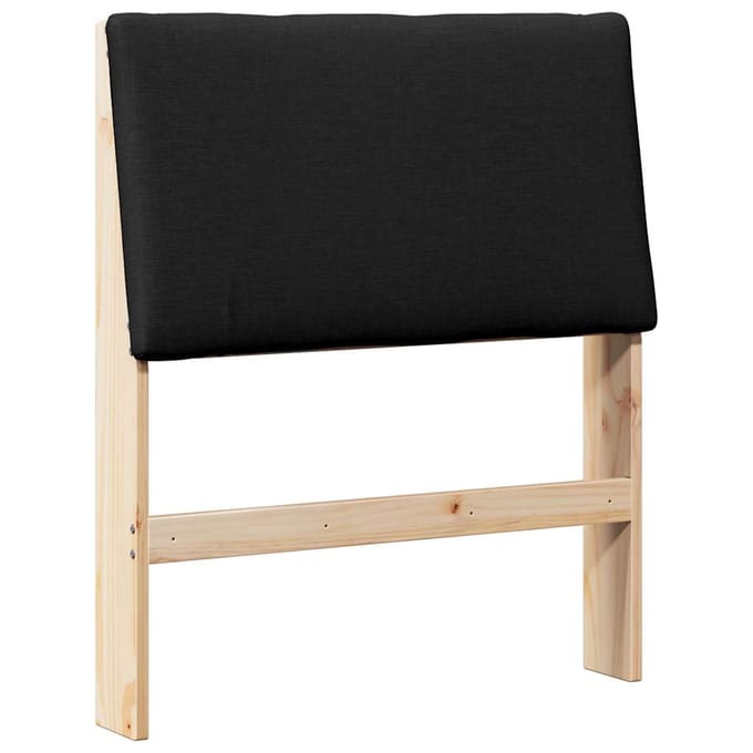 vidaXL Gestoffeerd hoofdbord Zwart 75 cm Massief grenenhout