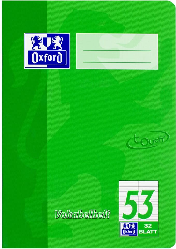 Oxford woordenschrift 'TOUCH', DIN A5, 2 kolommen, groen